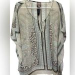 Chico's Womens Multicolor Paisley Drawstring Cape Kimono Poncho Blouse NWOT Photo 0