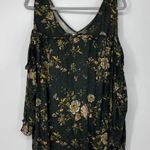 Eyeshadow BLACK WITH MULTICOLOR FLORAL DESIGN COLD SHOULDER DESIGN SIZE 3X Photo 0