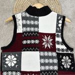 Christopher & Banks  Women's Snowflake Full Zip Knitted Winter Sweater Vest M Photo 4