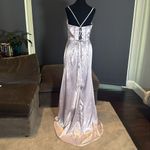 Women’s Full Length Prom Party Dress Criss Cross Straps Leg Slit Size 10 NWOT Purple Photo 5