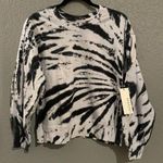Lacausa NWT  Anthropology Tie Dyed Crewneck Sweatshirt Black & Grey Size M Photo 0