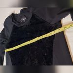 Elie Tahari Nation Black Faux Fur Panel front Long Sleeve Sweatshirt Size:S Photo 3