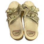 Dansko  Sophie Wedge Sandals 11-11.5 Beige Snakeskin Leather Slip On Clogs Shoes Photo 6