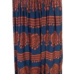 Girls From Savoy Navy Blue & Orange Floral Ruched Layered Dress Women Sz S Photo 3