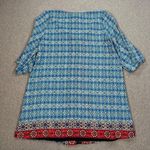 Kate & Mallory Caftan Shift Dress Coverup Women's Large 3/4 Sleeve Tassel Blue Photo 9