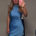 Beginning Boutique  blue satin Mini Dress Photo 0