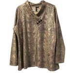Ethyl Clothing Women Long Sleeve Blouse Size XL Snake Print Designer Career City Photo 0