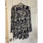 Michael Lauren NWT Kyle Paisley Navy and White long sleeved dress size Medium Photo 1
