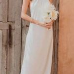 Show Me Your Mumu Jasmine White Satin Halter Maxi Dress Size Medium Photo 0