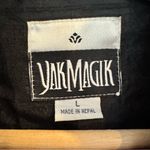 Yak Magik 100% Silk Embroidered Beaded Jacket Boho Festival Black L Y2K Size L Photo 2