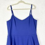 Dress the Population  Yasmin Tiered Midi Dress Size XXL Peplum Blue Wedding Guest Photo 2
