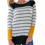 Vine & Love Striped Colorblock Long Sleeve Tee Photo 4