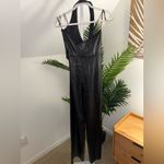 Amanda Uprichard  X Revolve Isadore‎ Faux Leather Jumpsuit in Black size small Photo 5