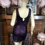 La Femme PURPLE SEQUIN BODY CON COCKTAIL MINI DRESS NWT (2) Photo 2