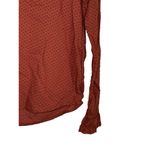 J.Crew  Womens Top Ruffle-trim V-Neck Popover Clip Dot Longsleeve Redwood Rust XS Photo 1