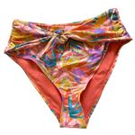 Floral print bikini high waisted bottoms womens medium Purple Photo 0