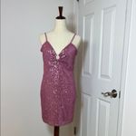 Bebe ‎ Sparkling Pink Sequin Dress Photo 1