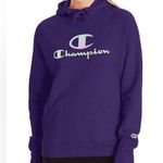 Champion Powerblend Hoodie Purple w Iridescent Metallic Big C Logo S Photo 0