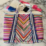 NEW America & Beyond Embellished Handcrafted Tote Bag Travel Beaded Boho Chic Photo 8