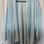 J. Jill Open Front Waffle Print Light‎ Blue Pastel Cardigan Lightweight Plus 3X Photo 0