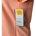 Lady Hagen  Peach Ruffled Shirt Womens M Hydro-Dri Golf Short Sleeve Button UPF Photo 3
