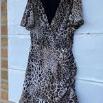 ASTR  the Label Leopard Print Ruched Mini  Dress M Photo 1