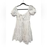 Princess Polly Lavine Babydoll Eyelet Mini Dress White Flared Sz US 6 NWT Photo 3