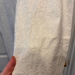 Loft Julie Skinny Pants Textured Jacquard White Cropped Women Size 14 Bridal Photo 3