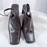 Enzo Angiolini  Womens 8.5 Brown Leather Square Toe Slingback High Heel Classy Photo 2