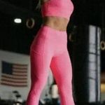 Zyia  ACTIVE Neon Coral Flower Power Lux High Rise Leggings Pink Size 6/8 Photo 0