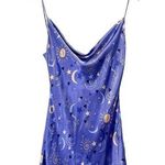 ZARA  Sun Moon & Stars Lilac Satin Drape Neck Mini Slip Dress Size Small NEW NWOT Photo 0