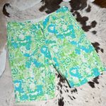 Lilly Pulitzer Size 2 Shorts Green Blue Lions Cotton The Chipper Short 1448 Photo 0