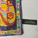 Laurel Burch Silk Scarf Purple Multi Floral Sheep Art Rectangle 11X53 Photo 4