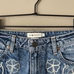 MM Vintage Floral Embroidered Cut Off Shorts Blue Size 25 Photo 2