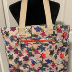 Vera Bradley Lighten Up Expandable Tote In Falling Flowers Neutral Pattern Photo 0
