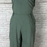 RVCA  Sage Green Gingham Print Cotton Rayon Overalls Photo 0