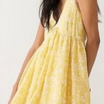 J.Crew Swingy V-Neck Tie-Back Lined Mini Dress in Tossed Yellow Floral Size XS Photo 0