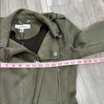 Catherine Malandrino  olive green faux leather moto jacket size small NEW Photo 4