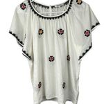 Madewell Embroidered Flutter-Sleeve Top S Retro Casual Boho Boat Neck Photo 0