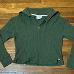 Universal Threads Universal Thread Olive Green Cowl Neck Sweater/Thermal Style Top, Medium Photo 0