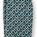 Kasper  Abstract Print Pencil Skirt Back Slit Navy Blue Teal 10 Photo 0