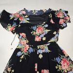 LPA  Button Up Midi Dress in Midnight Roses Small Photo 10