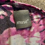 Muse Floral Print Ruched Dress XXS Size 2 Purple Photo 5