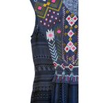 Anthropologie  One September XS Barranco Embroidered Tunic Shirt Gray Navajo Top Photo 6