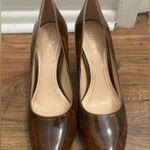 Cole Haan  Nike Air Leather Pumps – Brown Round Toe Heels – Size 7 Photo 0