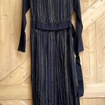 Sandro  Silk Blend Black Belted Long Dress Size 1 Small Photo 5