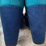 Jellypop blue and purple suede platform heels. Photo 3