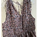 Lucky Brand Whimsygoth Women's Cinched Floral Brown lightweight Romper - XL EUC Photo 5