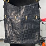 Andre Oliver Navy Blue Shoulder Bag with Snap Closure Gold Photo 5