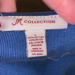 JM Collection  blue ribbed long sleeve top Photo 5